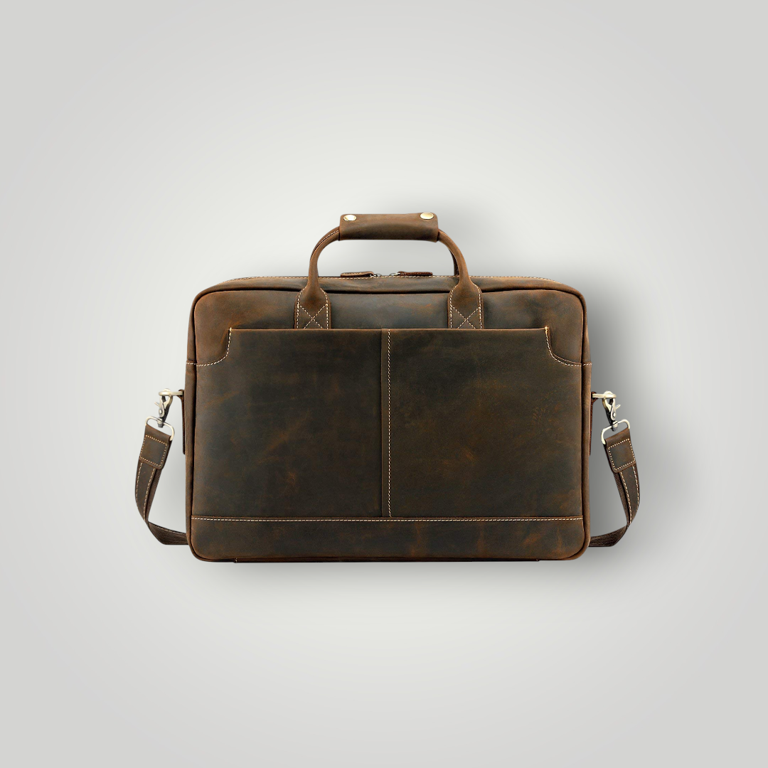 Vintage Brown Leather Laptop Bag