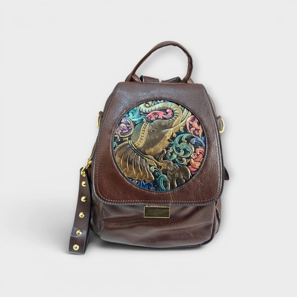 Royaume Hathi Handcrafted Faux Leather Backpack