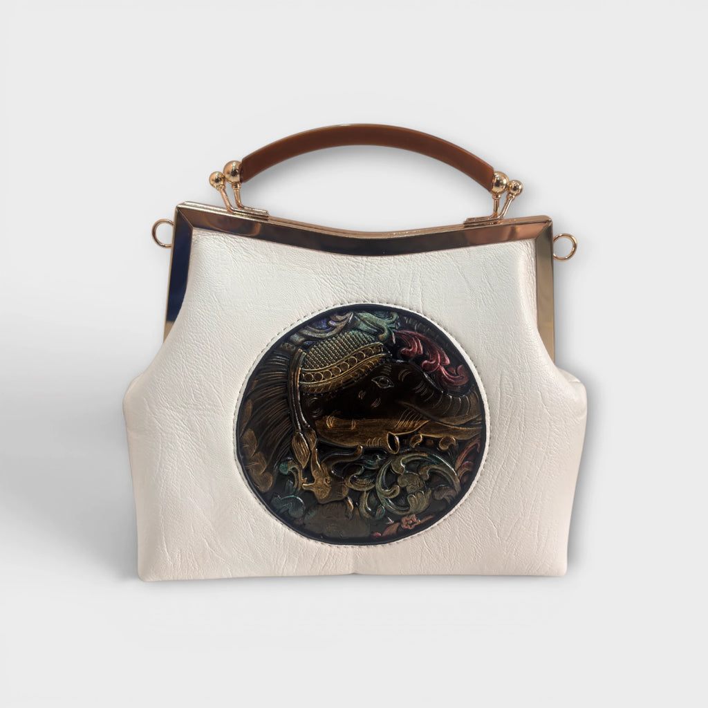 Atelier Hathi Handcrafted Faux Leather Frame Handbag
