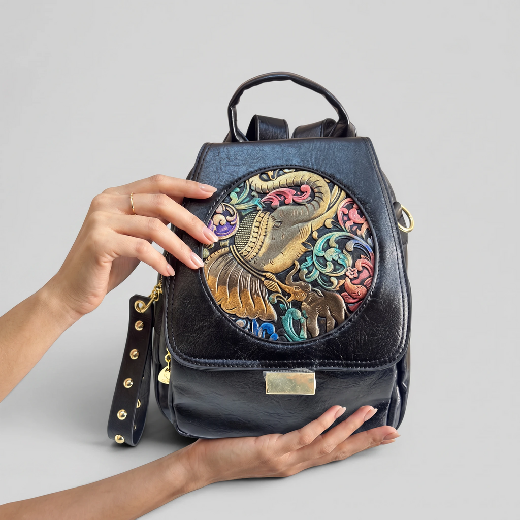Royaume Hathi Handcrafted Faux Leather Backpack