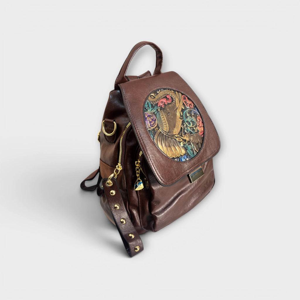 Royaume Hathi Handcrafted Faux Leather Backpack
