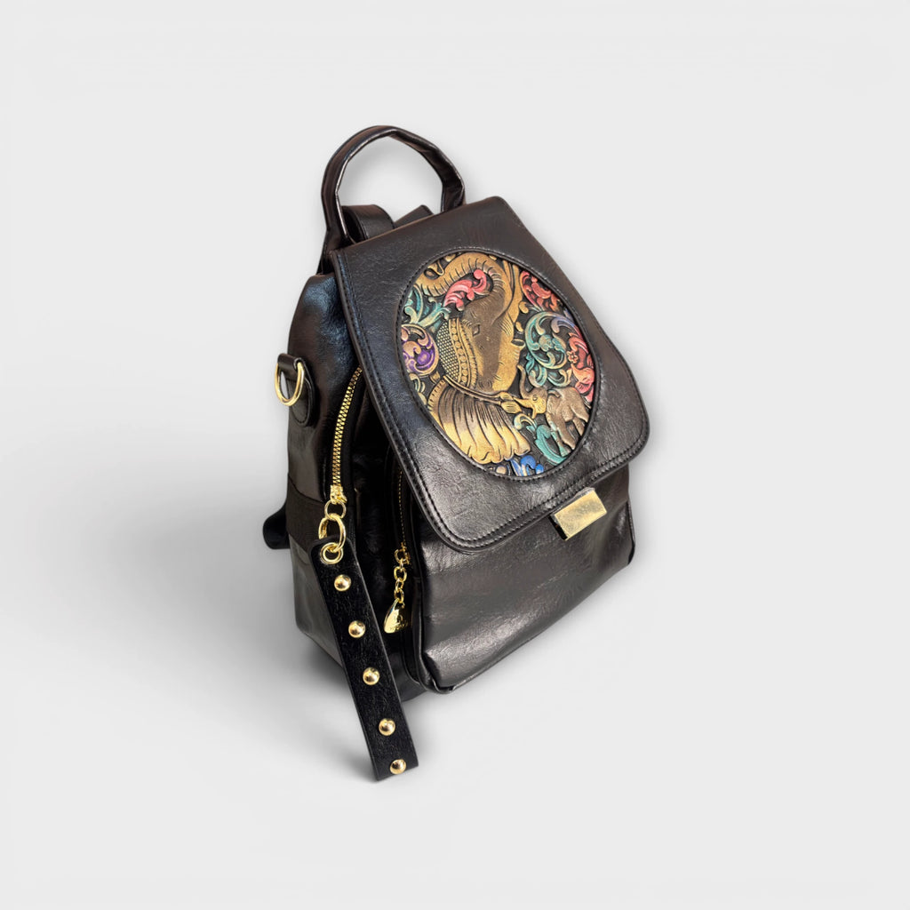 Royaume Hathi Handcrafted Faux Leather Backpack