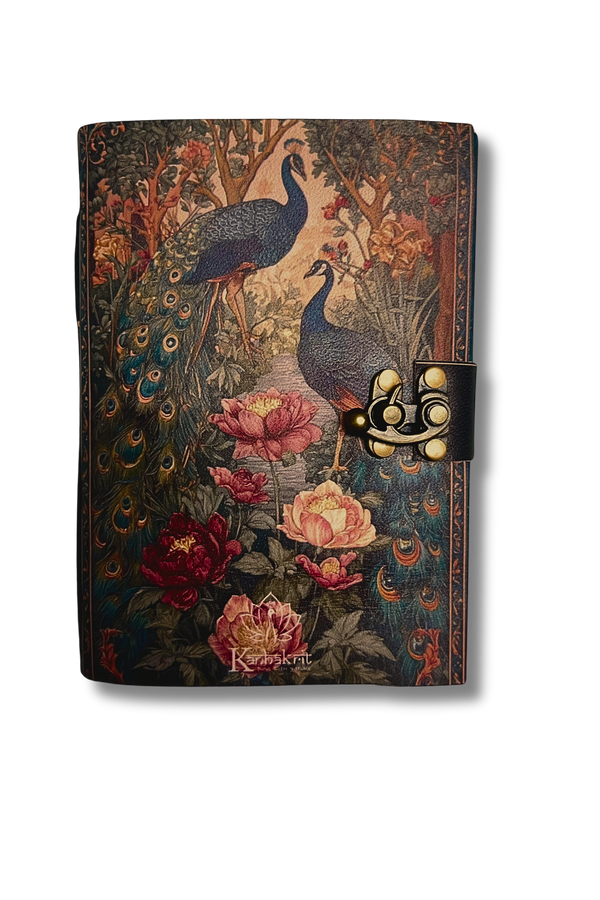 Peacock Garden Full Grain Leather Journal
