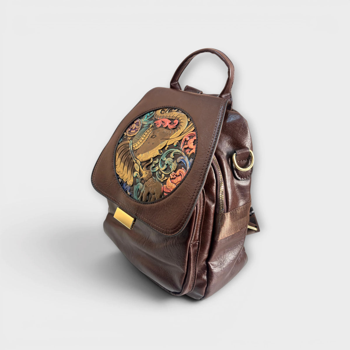 Royaume Hathi Handcrafted Faux Leather Backpack