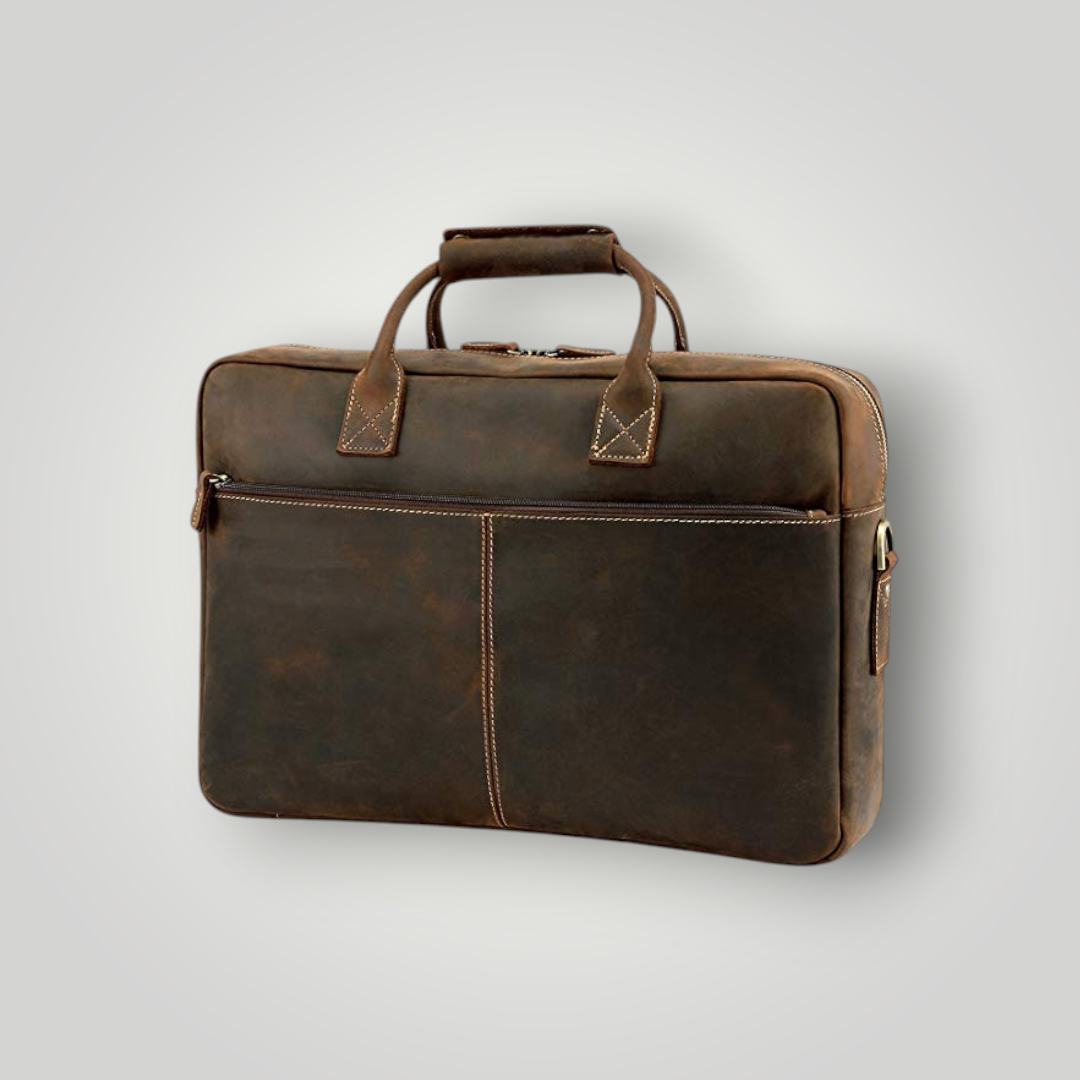 Vintage Brown Leather Laptop Bag